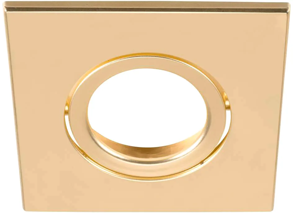 UNIVERSAL DOWNLIGHT Abdeckung, für Downlight IP20, schwenkbar, eckig, gold matt - Einbauringe fra SLV – produktbillede