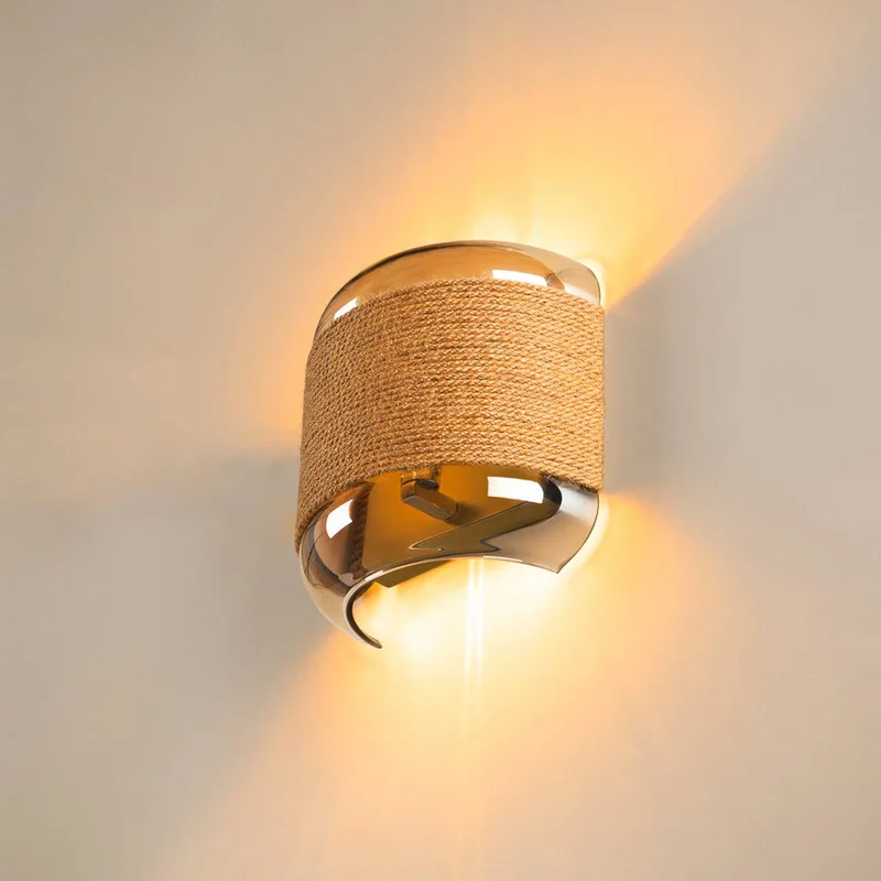 Vägglampa Pantilo Rope brun/bärnsten/guld Glas Bredd 20 cm von SLV in Natuurlijk bruin, Amber, Gold – Produktfoto