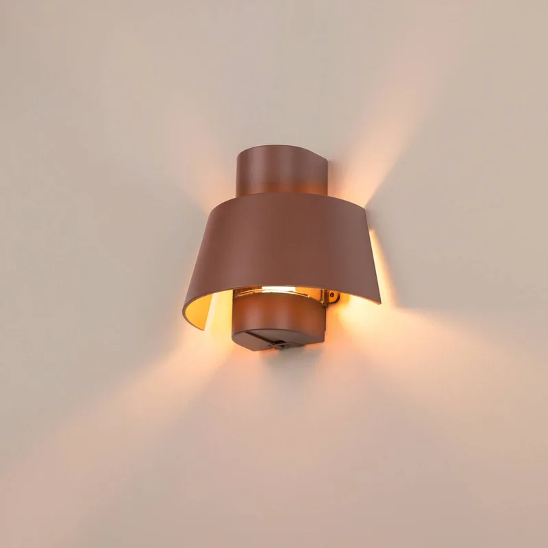wandlamp Photoni, roestkleurig, aluminium, breedte 25 cm de SLV en Roest – photo produit