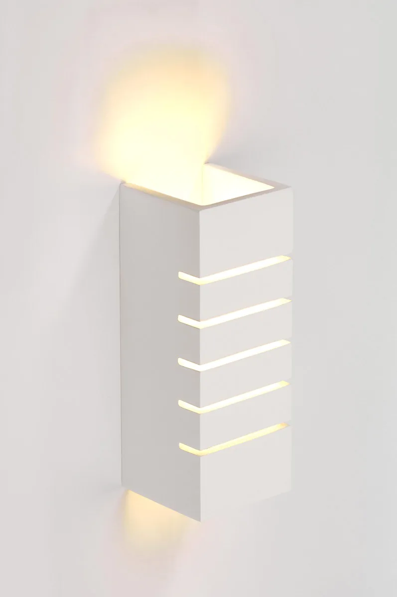 Wandleuchte, GL 100 SLOT, eckig, weisser Gips, E14, max. 40W - Wand- und Deckenleuchten de SLV – photo produit