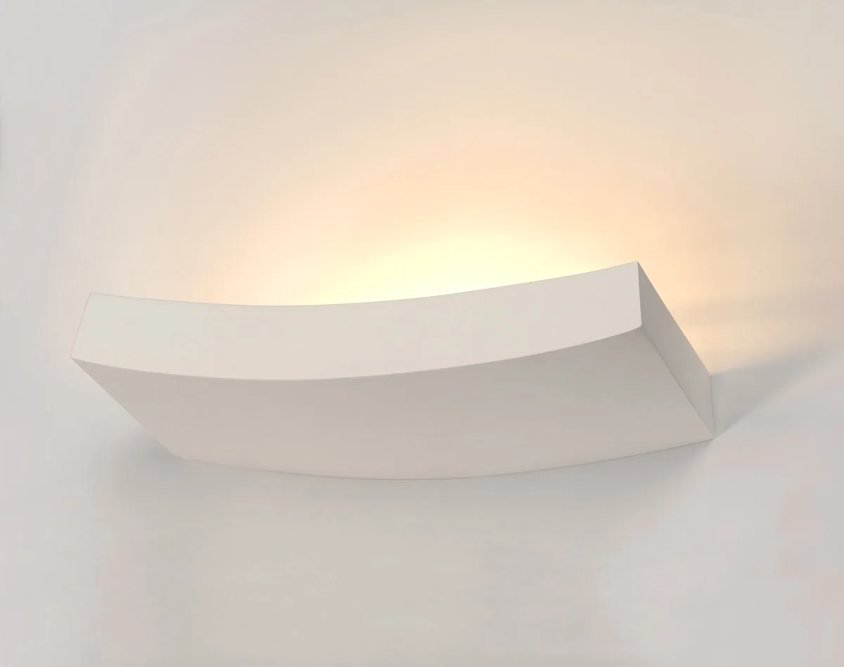 Wandleuchte, GL 102 CURVE, weisser Gips, R7s 78mm, max. 100W - Wand- und Deckenleuchten by SLV – product photo