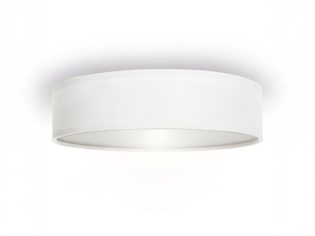 LED Deckenleuchte, Dimmfunktion, LED wechselbar, Warmweiß, mit Stoff Lampen-schirm Design-klassiker für Treppenhaus, Ø 40cm von Smartwares in Weiß – Produktfoto