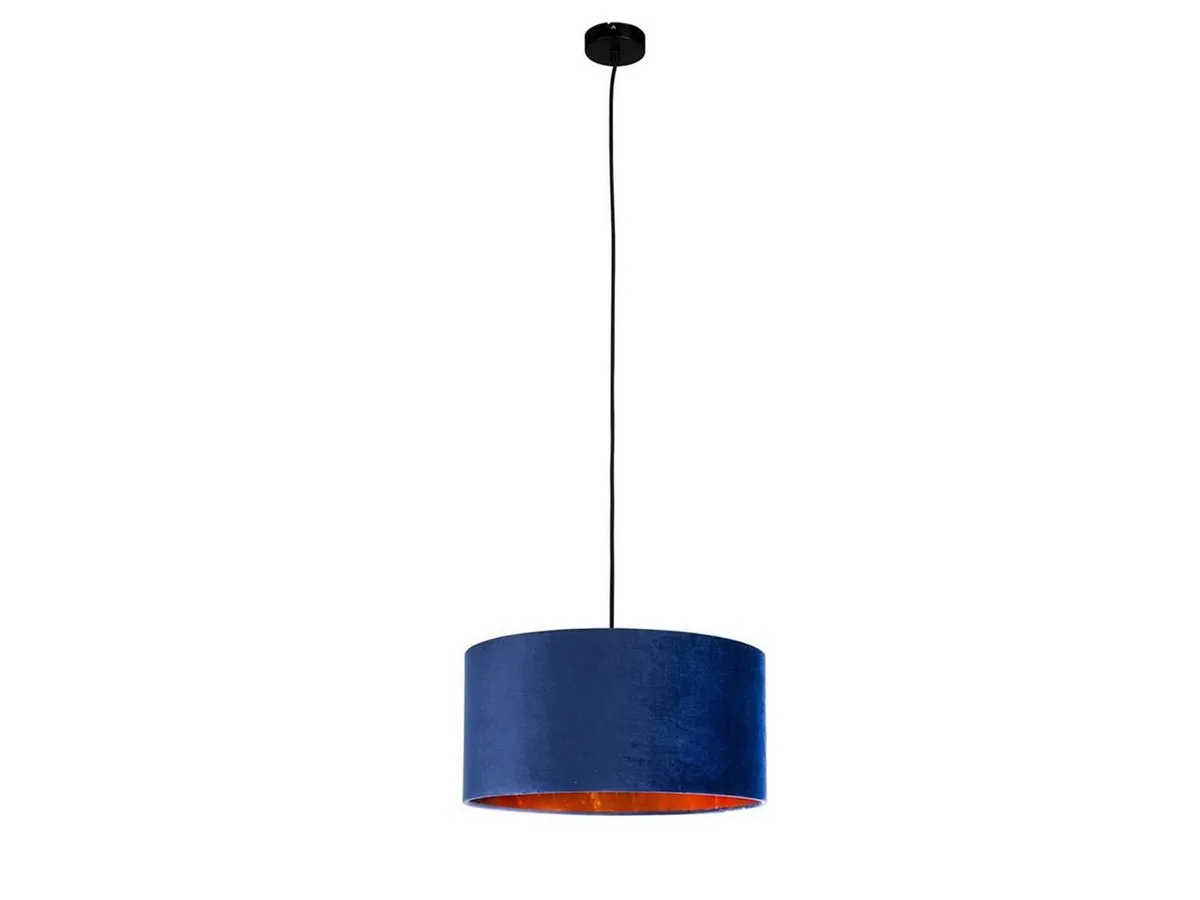LED Pendelleuchte, Dimmfunktion, LED wechselbar, Warmweiß, ausgefallene für über-n Esstisch hängend Samt Lampenschirm Ø 40cm de Smartwares en Bleu – photo produit