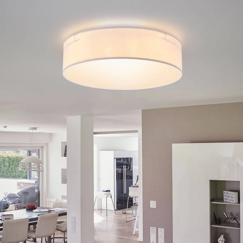 Plafondlamp Plafond Dream, Ø 40 cm, textiel de Smartwares en Blanc – photo produit