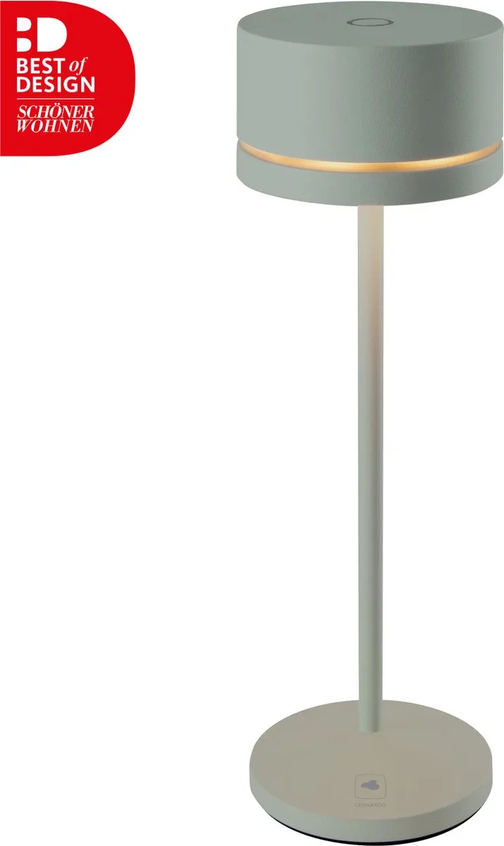 Leonardo tafellamp MONZA ,oplaadbaar olijf groen / Sompex / oplaadbaar, kleur olijf groen | Accu | LED tafellamp voor buiten en binnen - Werkt op accu - Aluminium - Dimbaar - Incl. Inductie oplaadbaar- olijf groen de Sompex en Olijf groen – photo produit