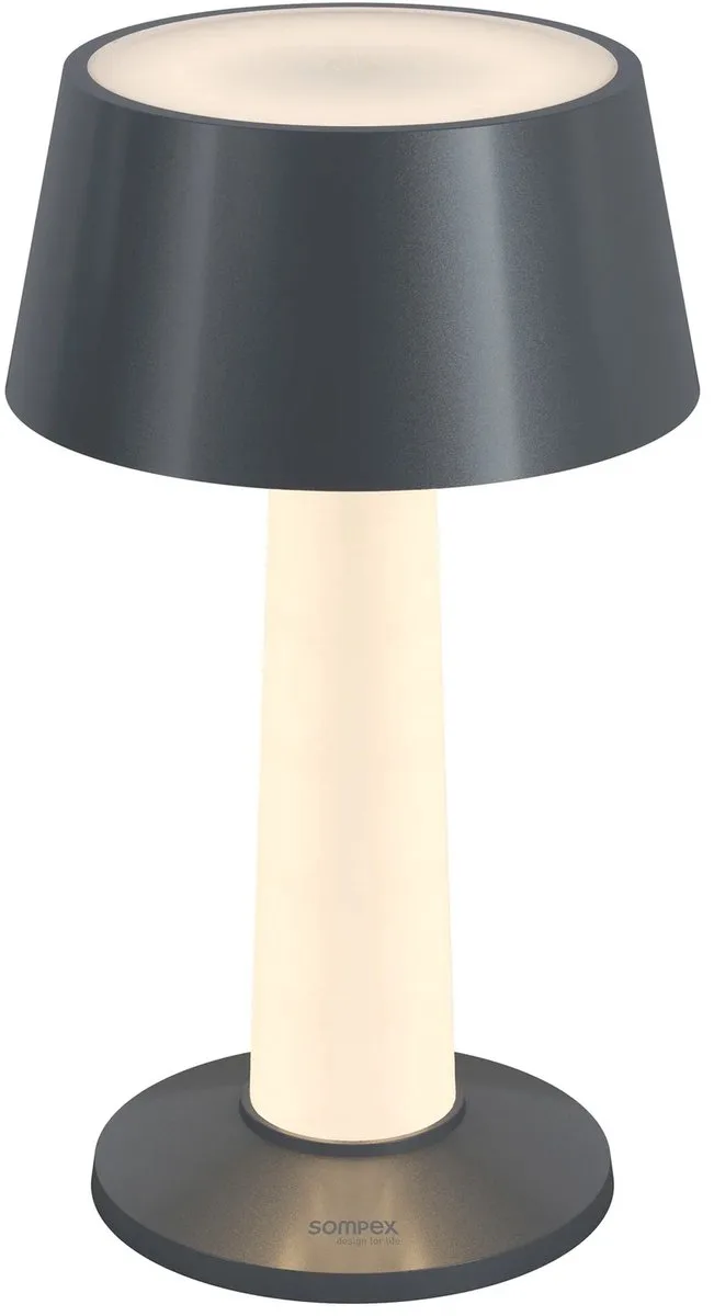 LULU, draadloze tafellamp , 19cm hoog dimbaar - oplaadbaar - Stijlvol voor binnen en buiten - en past zich perfect aan uw interieurstijl aan. de Sompex en Grafiet – photo produit