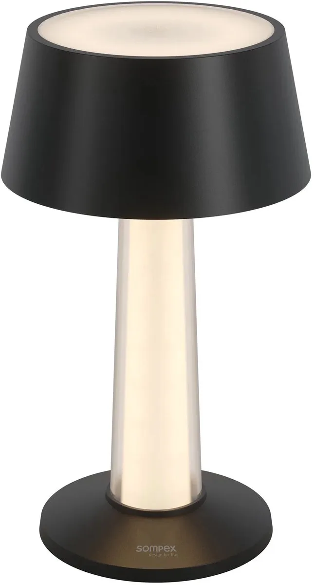 LULU, draadloze tafellamp , 19cm hoog dimbaar - oplaadbaar - Stijlvol voor binnen en buiten - en past zich perfect aan uw interieurstijl aan. de Sompex en Noir – photo produit