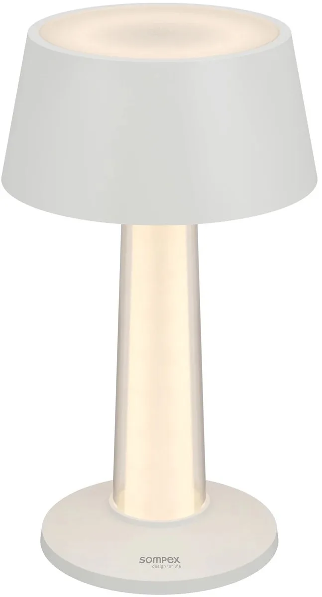 LULU, draadloze tafellamp , 19cm hoog dimbaar - oplaadbaar - Stijlvol voor binnen en buiten - en past zich perfect aan uw interieurstijl aan. de Sompex en Blanc – photo produit