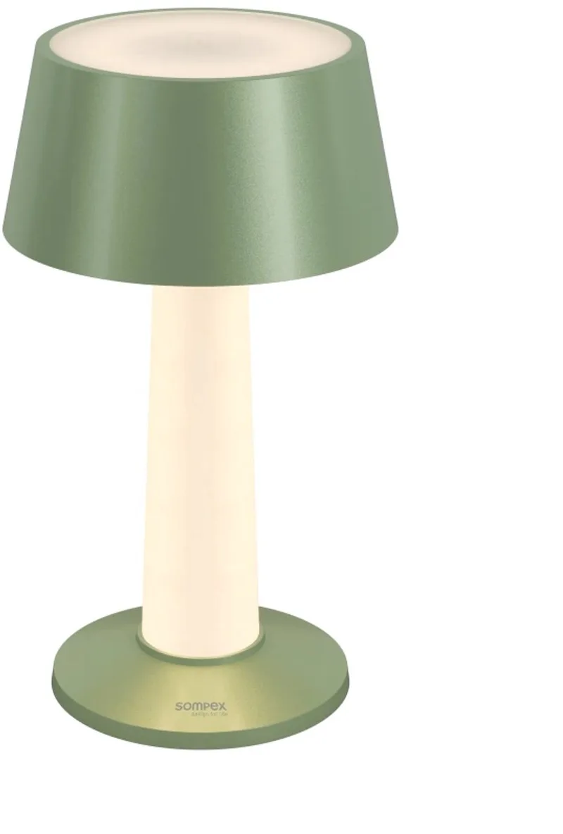 LULU, draadloze tafellamp , mettalic - 19cm hoog dimbaar - oplaadbaar - Stijlvol voor binnen en buiten - en past zich perfect aan uw interieurstijl aan. de Sompex en Vert – photo produit