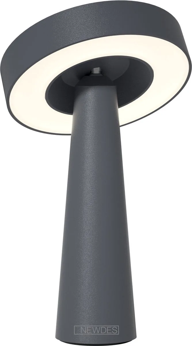 NEWDES TAFELLAMP TIP (ACCULAMP)ANTRACIET - draadloos - dimbaar - met USB oplaadstation van Sompex in Antraciet – productfoto