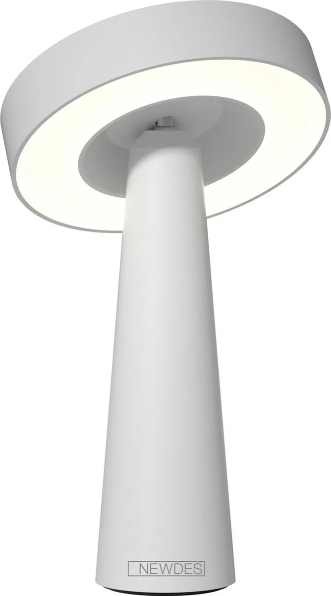 NEWDES TAFELLAMP TIP (ACCULAMP)WIT - draadloos - dimbaar - met USB oplaadstation fra Sompex i Hvid – produktbillede
