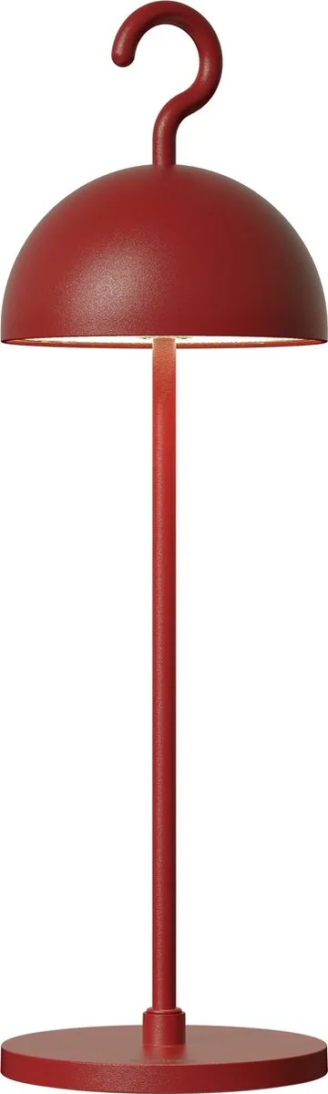 Tafellamp of hanglamp Hook | Led | indoor / outdoor / voor binnen en buiten met oplaadkabel USB - 2700-3000k - kleur in warm of koel wit instelbaar - Design accu(tafel)lamp van Sompex in Rood – productfoto