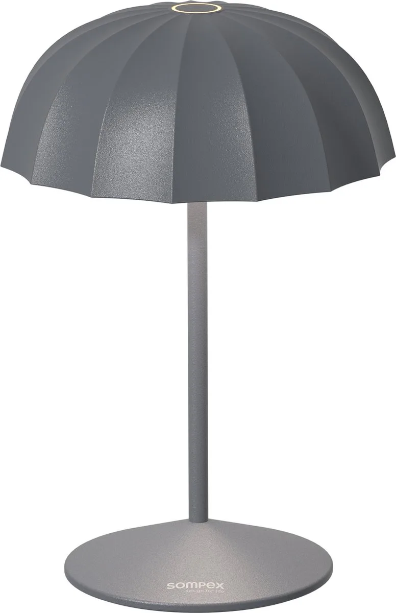 Tafellamp Ombrellino | Led | Antraciet/Grijs - indoor / outdoor / voor binnen en buiten met oplaadstation USB voor draadloos opladen - 2700-3000k - kleur in warm of koel wit instelbaar - Design acculamp by Sompex in Anthracite – product photo