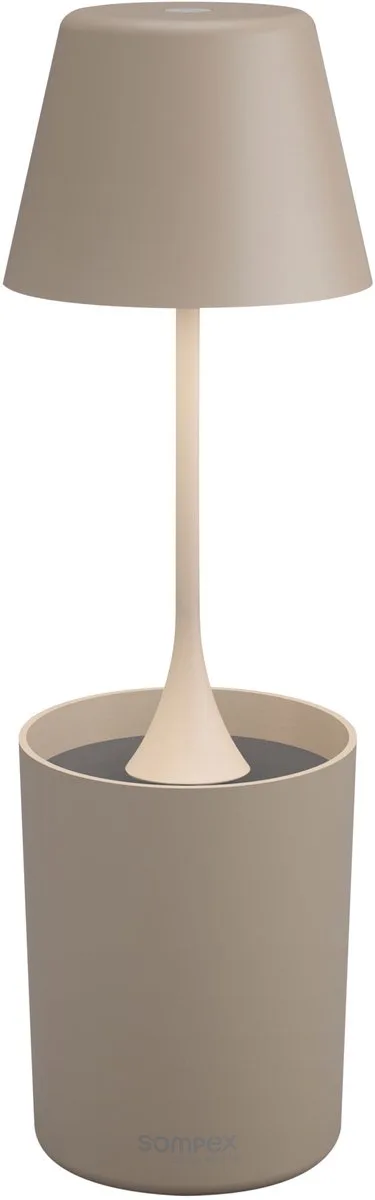 tafellamp | PEEKY | Oplaadbaar | Accu De nieuwe PEEKY oplaadbare lamp van Sompex creëert niet alleen een gezellige sfeer maar ondersteunt ook actief de plantengroei met zijn speciale Plant-Growing-Light / oplaadbaar / dimbaar de Sompex en Zand – photo produit