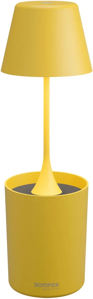 tafellamp | PEEKY | Oplaadbaar | Accu De nieuwe PEEKY oplaadbare lamp van Sompex creëert niet alleen een gezellige sfeer maar ondersteunt ook actief de plantengroei met zijn speciale Plant-Growing-Light / oplaadbaar / dimbaar de Sompex en Jaune – photo produit