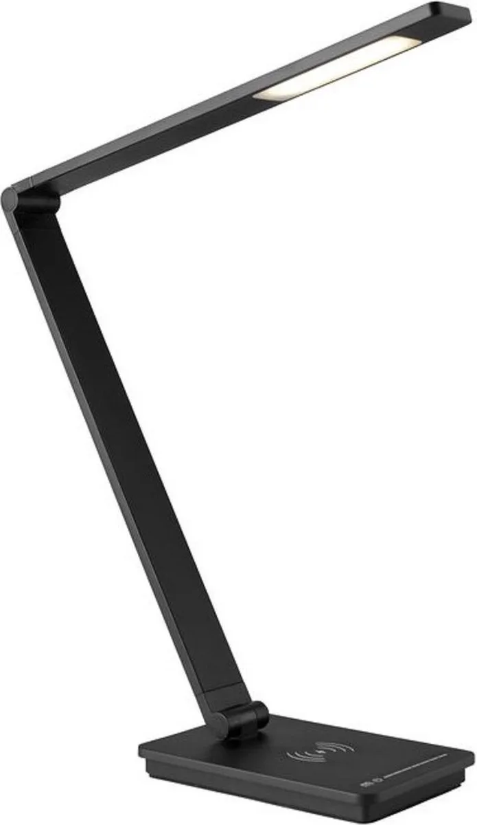 ULI desk lamp / bedside lamp with wireless smartphone charger by Sompex in Black – product photo