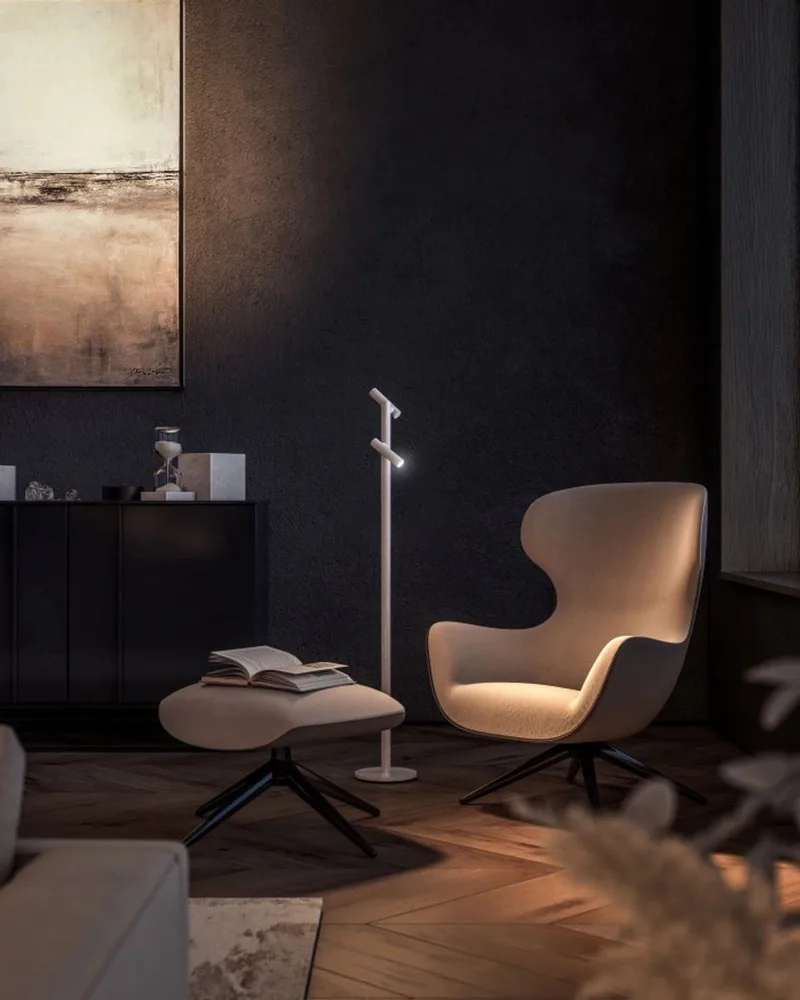 Vloerlamp TUBO dubbel | draadloos - met USB oplaadstation - dimbaar van Sompex in Wit – productfoto
