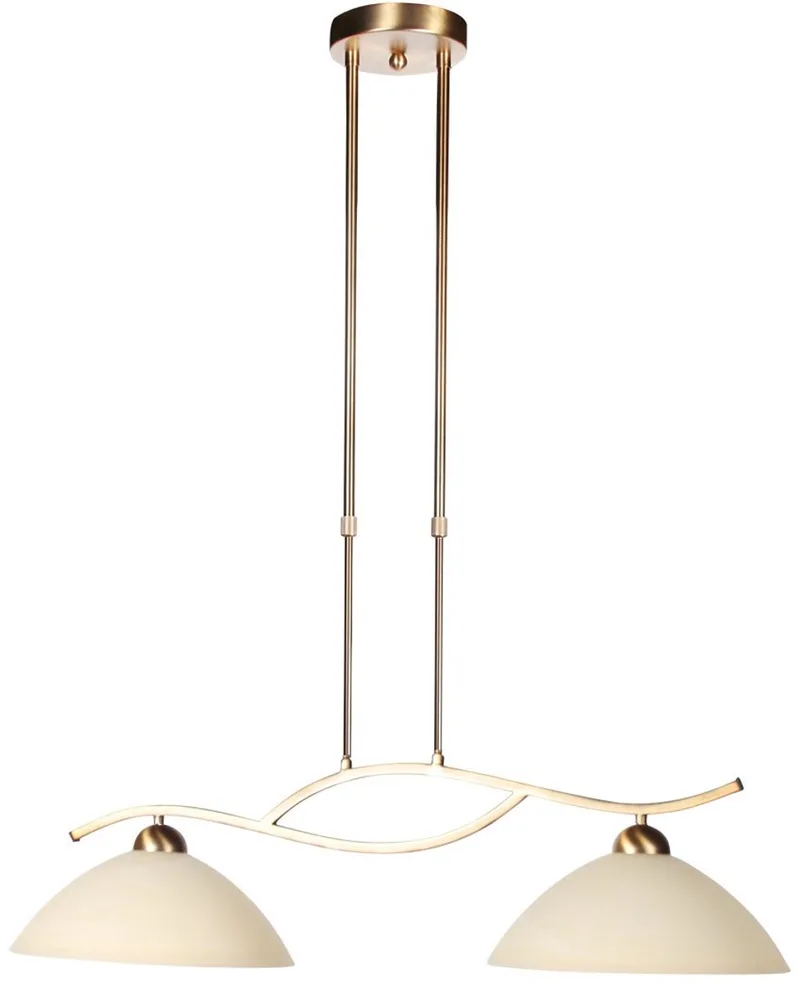 Anthea 4325BR - klassieke hanglamp van brons met amberkleurig glas, hoogte verstelbaar, geschikt voor binnen by Steinhauer in Brown – product photo