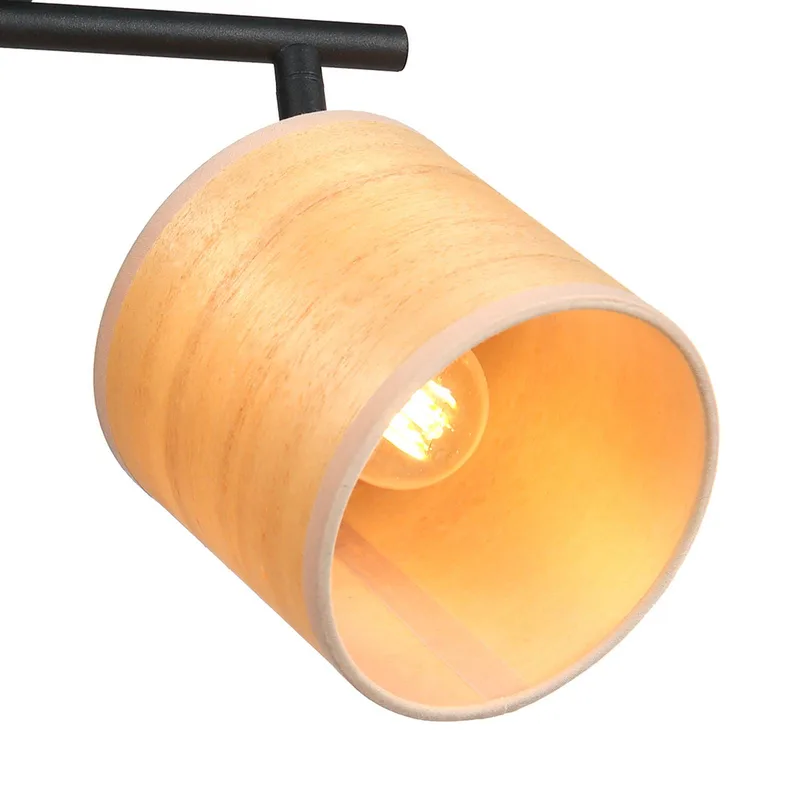 Bamboe plafondlamp, 2-lamps by Steinhauer in Natural, Black – product photo