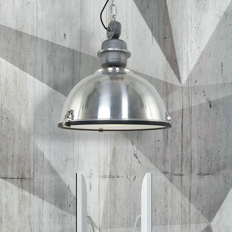Bikkel hanglamp, Ø 42 cm, staalkleurig, metaal, glas, E27 de Steinhauer en Staal – photo produit