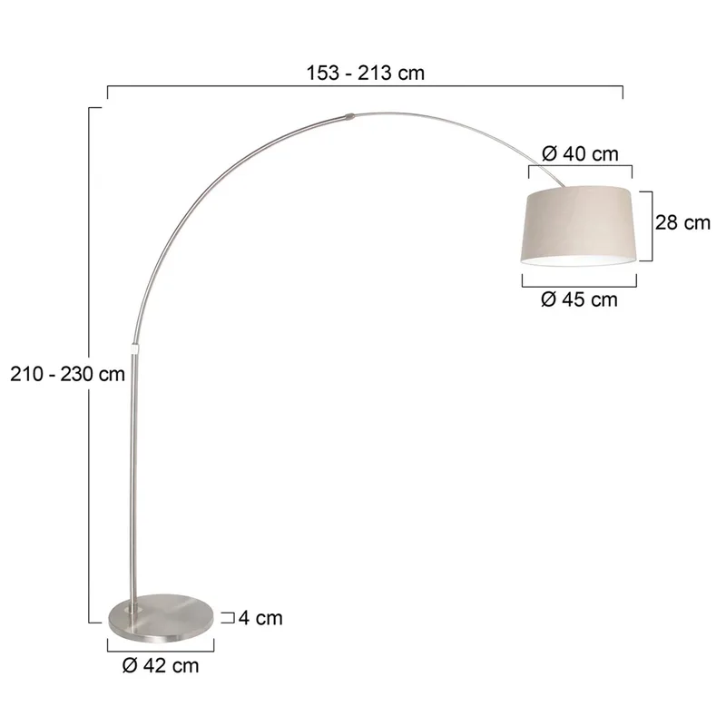 Boogstaande vloerlamp Sparkled Light zilver/modderkleurig, hoogte 240 cm von Steinhauer in Silber, Modder – Produktfoto