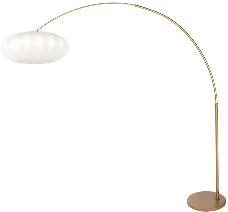 Bronskleurige Vloerlamp Luma-Nola 4308BR – Hoogte verstelbaar, metalen voetplaat, zijden kap 60x22,5 cm – Stijlvolle verlichting van Steinhauer von Steinhauer in Braun, Weiß – Produktfoto