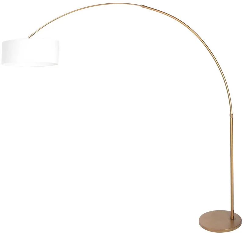 Bronskleurige Vloerlamp Metaal en Textiel 210-240 cm Hoogte Verstelbaar Sparkled Light 4304BR – Steinhauer Klassiek Design voor Binnengebruik de Steinhauer en Marron, Blanc – photo produit