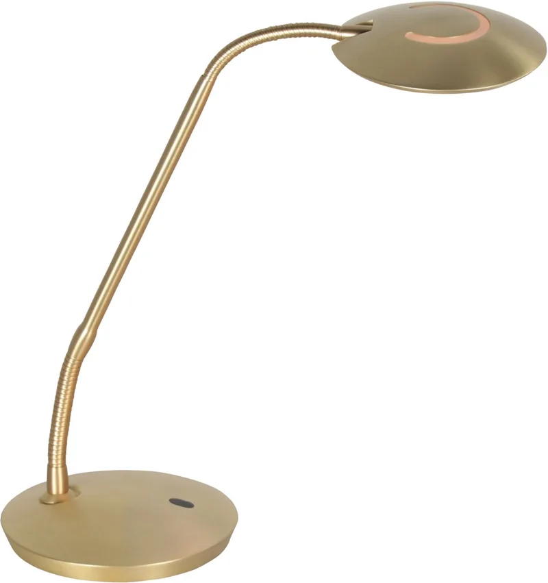 Bronzen tafellamp Zenith 2 4397ME modern verstelbaar met dubbele buigpunten, 8W LED, 1040 lumen in messing uitvoering by Steinhauer in Gold – product photo