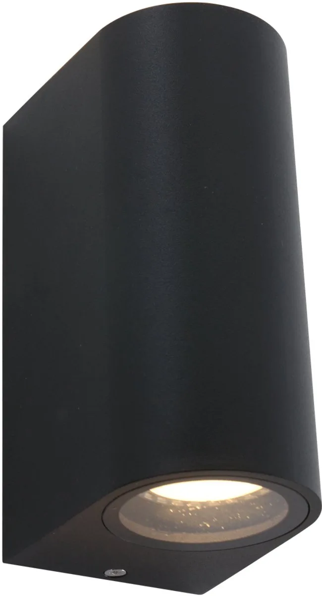 Buitenlampen - Wandlamp Modern - H:15cm - GU10 - Voor Buiten - Metaal - Wandlampen - Slaapkamer - Woonkamer by Steinhauer in Black – product photo
