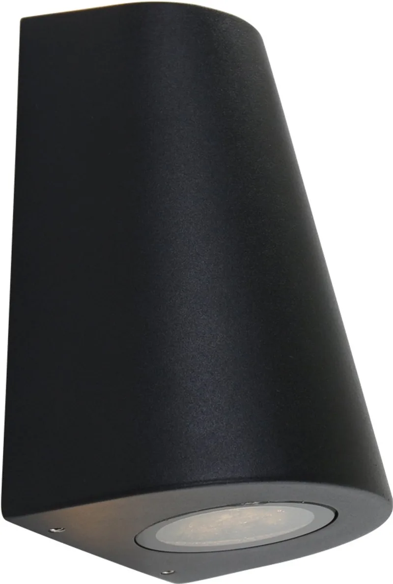Buitenlampen - Wandlamp Modern - H:16cm - GU10 - Voor Buiten - Metaal - Wandlampen - Slaapkamer - Woonkamer by Steinhauer in Black – product photo