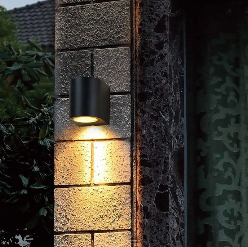 Buitenlampen - Wandlamp Modern - H:9cm - GU10 - Voor Buiten - Metaal - Wandlampen - Slaapkamer - Woonkamer fra Steinhauer i Sort – produktbillede