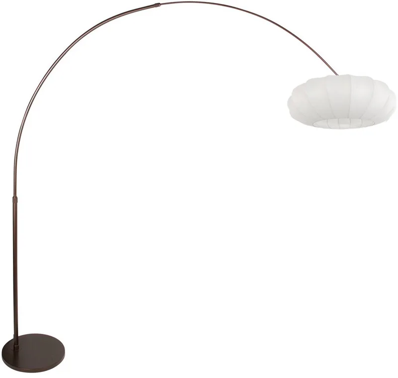 Cacao kleurige vloerlamp Luma-Nola 4755CA van Steinhauer, trendy design, met metalen en textiele afwerking, hoogte verstelbaar en uitschuifbaar, 240 cm max. lengte de Steinhauer en Marron – photo produit
