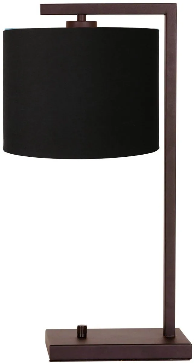 Cacao Tafellamp Stang 4883CA 51cm hoog met zwarte linnen kap en goudkleurige binnenkant van Steinhauer in Bruin, Zwart – productfoto