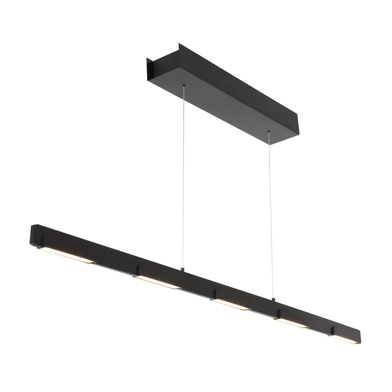 Hanglamp | 120 cm | Bloc | 7 lichts | ingebouwd LED | zwart transparant | metaal | design modern de Steinhauer – photo produit 1 sur 3