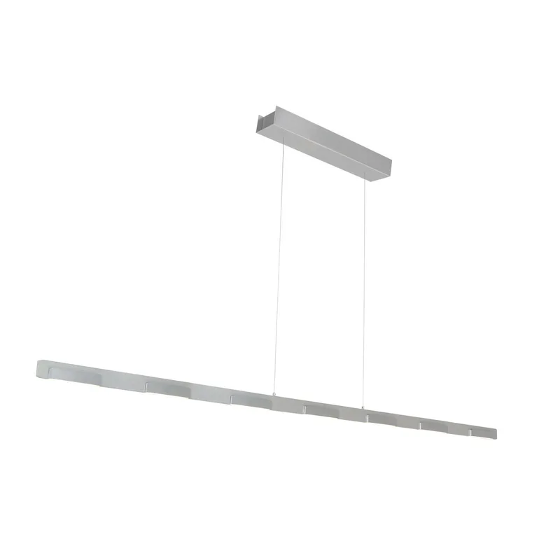 Hanglamp | 171 cm | bloc | 11 lichts | ingebouwd LED | grijs zilver transparant | metaal | moderne de Steinhauer – photo produit 1 sur 3