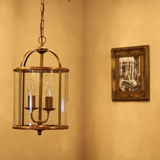 Hanglamp | 23 cm | pimpernel | 2 lichts | E14 | brons | glas en metaal | klassieke landelijke de Steinhauer – photo produit 2 sur 3