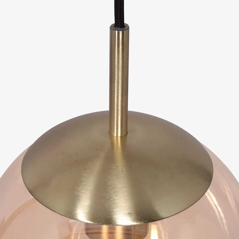 Hanglamp | 30 cm | Bollique | E27 | amber goud zwart | glas metaal | design hotel chique sfeer von Steinhauer – Produktfoto 3 von 3