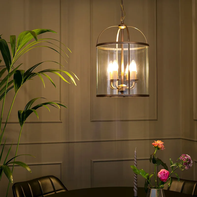 Hanglamp | 32 cm | pimpernel | 4 lichts | E14 | brons | glas en metaal | klassieke landelijke von Steinhauer – Produktfoto 2 von 3