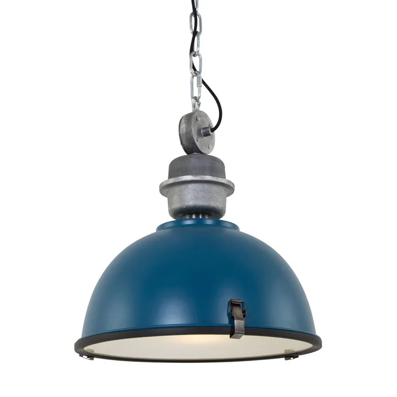 Hanglamp | 42 cm | bikkel industriële hanglampen | E27 | blauw groen | glas metaal | industriële de Steinhauer – photo produit 1 sur 3