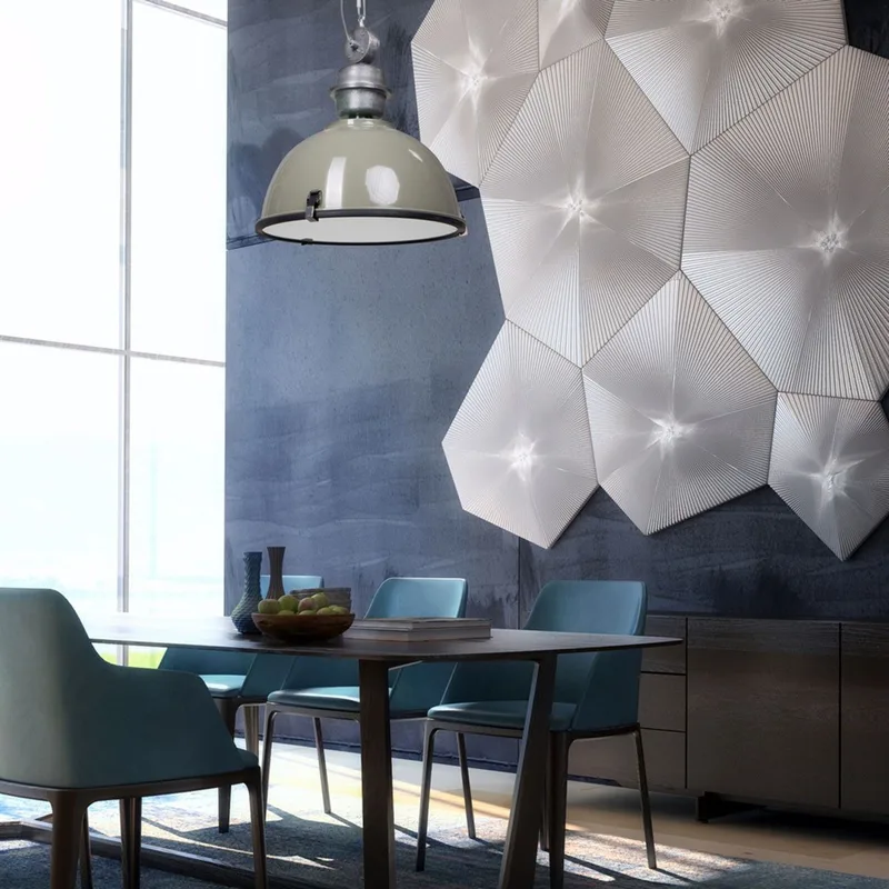 Hanglamp | 42 cm | bikkel industriële hanglampen | E27 | groen | glas en metaal | industriële von Steinhauer – Produktfoto 2 von 3