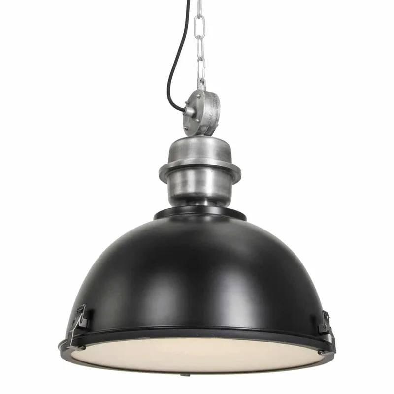 Hanglamp | 42 cm | bikkel industriële hanglampen | E27 | zwart | glas en metaal | industriële de Steinhauer – photo produit 1 sur 3