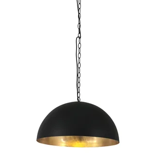 Hanglamp | 50 cm | Semicirkel | E27 | zwart goud | metaal | landelijk modern de Steinhauer – photo produit 1 sur 3