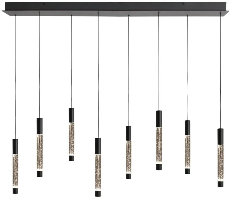 Hanglamp Alisio 4581ZW 8-lichts met handgeblazen glas, dimbaar LED, hoogte instelbaar, Steinhauer från Steinhauer i Svart – produktbild