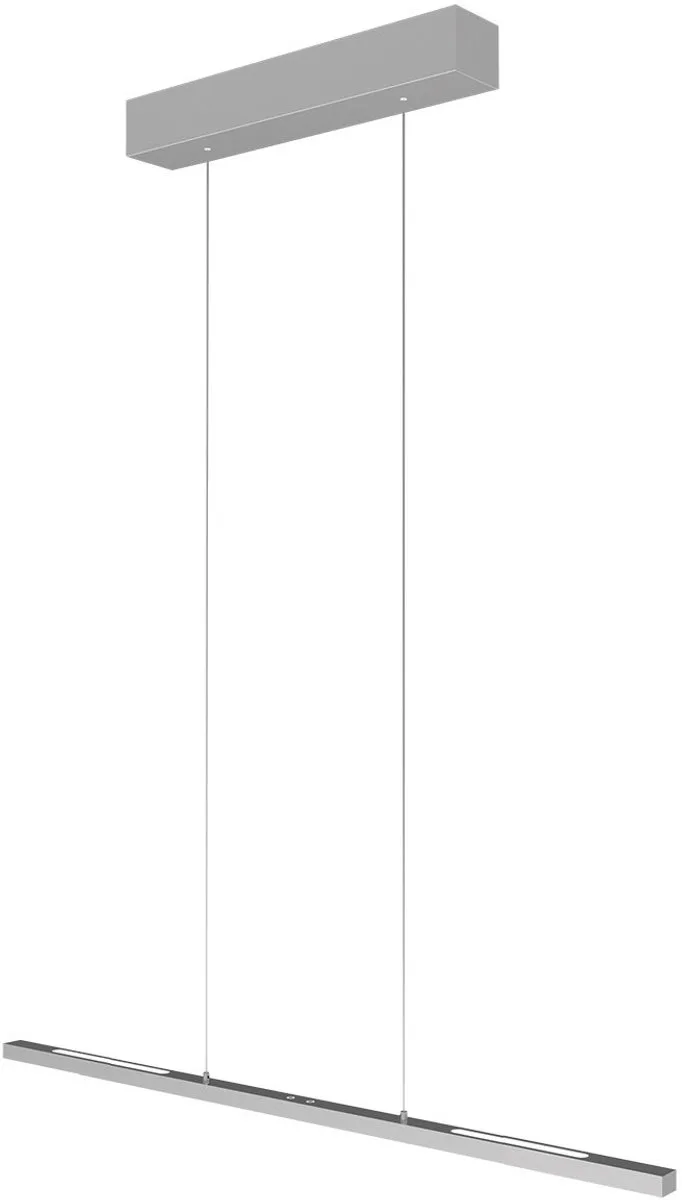 Hanglamp Bande 4906ST in staalkleur, hoogteverstelbaar van 50-125 cm, moderne stijl, met elektronica en metaal, merk Steinhauer van Steinhauer in Zilver – productfoto