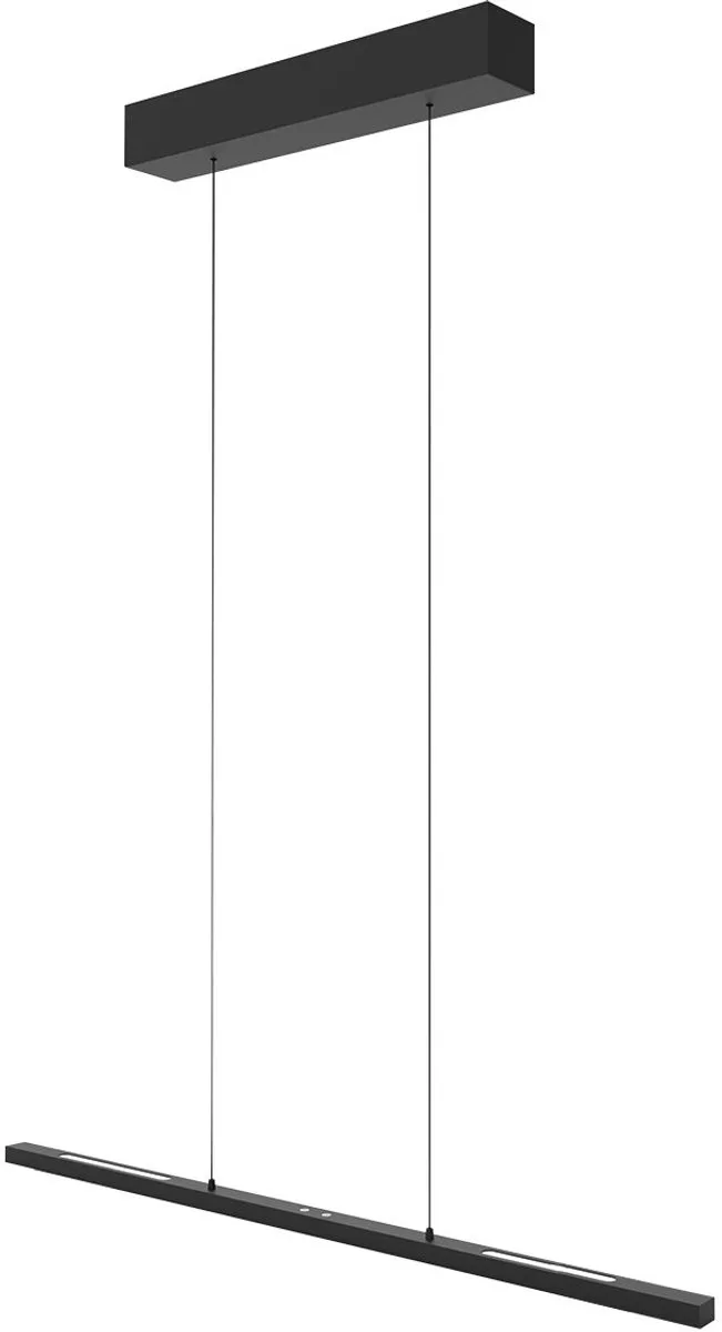 Hanglamp Bande 4906ZW - Zwarte hanglamp van Steinhauer, hoogte verstelbaar van 50 tot 125 cm, 80 cm breed, kunststof en metaal, modern design voor binnengebruik de Steinhauer en Noir – photo produit
