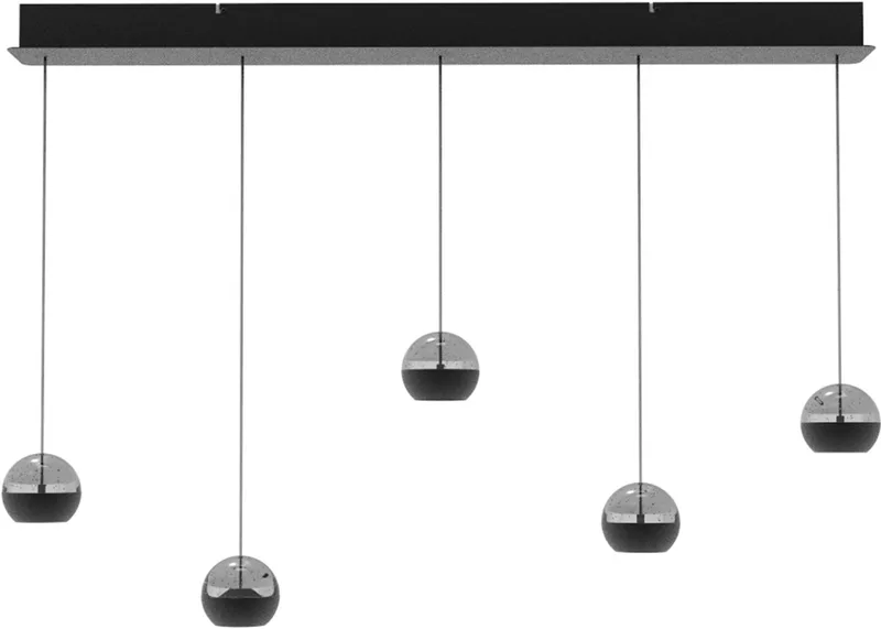 Hanglamp - BELLUNO - elektronica glas metaal - design lamp - LED - 4586ZW van Steinhauer in Zwart – productfoto