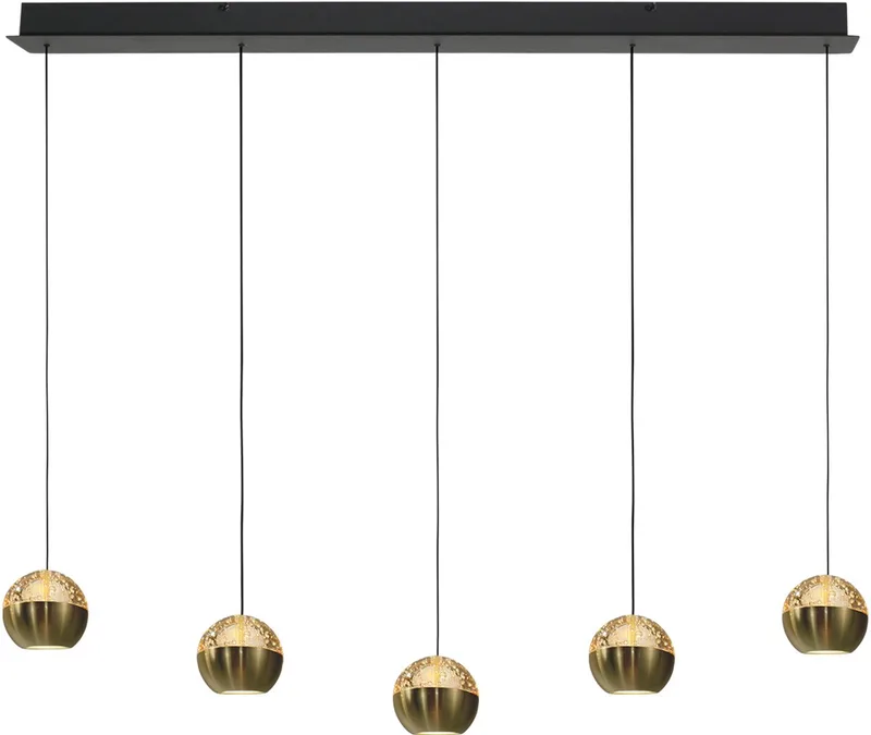 Hanglamp - BELLUNO - elektronica glas metaal - design lamp - LED - 4586ME von Steinhauer in Messing – Produktfoto