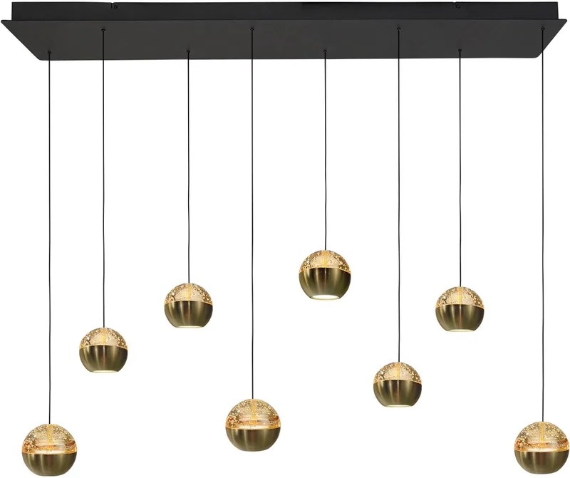 Hanglamp - BELLUNO - elektronica glas metaal - design lamp - LED - 4592ME fra Steinhauer i Messing – produktbillede