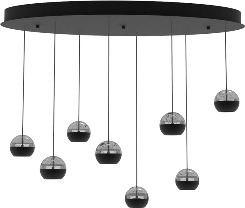 Hanglamp - BELLUNO - elektronica glas metaal - design lamp - LED - 4591ZW fra Steinhauer i Sort – produktbillede