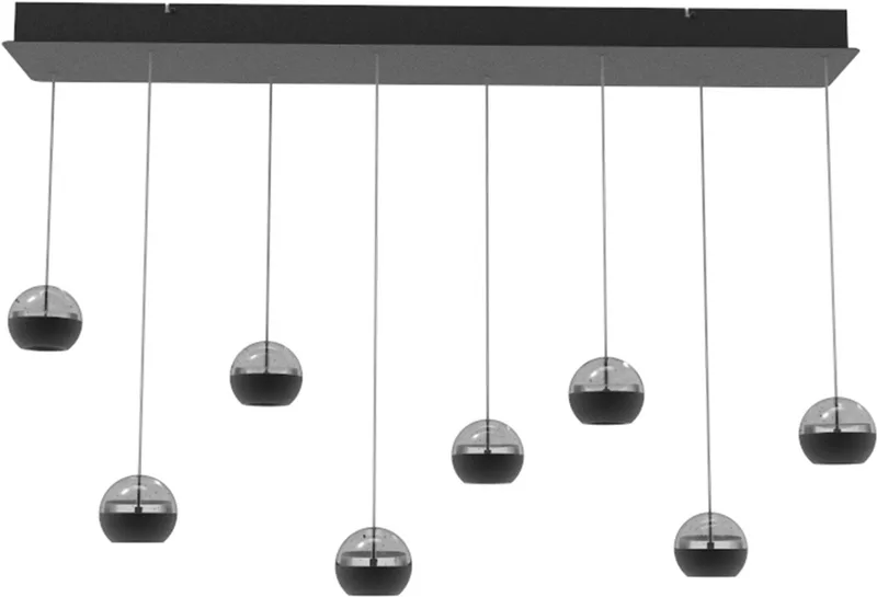 Hanglamp - BELLUNO - elektronica glas metaal - design lamp - LED - 4592ZW by Steinhauer in Black – product photo